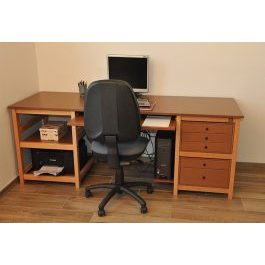 Meuble bureau 5 tiroirs tablettes support unité centrale télétravail