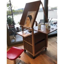 Staffelei mit Schublade 2 Module 10 Schubladen Londoner Malerei