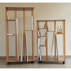 Leinwandaufbewahrung mit Rollen 154 cm mit 3 Brettern