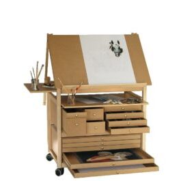 Künstler-Atelier-Staffelei mit Schubladen