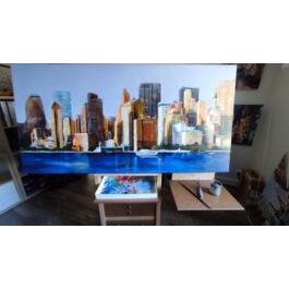 Toile grand format sur un chevalet de peintre