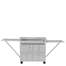 Meuble Table découpe blanche avec tiroirs