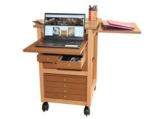 Kleiner Schreibtisch auboi 9 Schubladen Knöpfe Laptop Aktenschrank